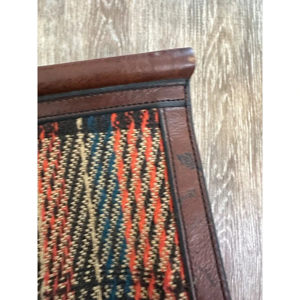 FOSSIL Vintage Reissue Silhouettes Plaid Russet Clutch Fall Tweed Academic